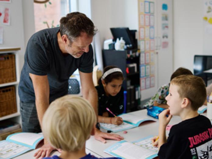 Students and teacher in class