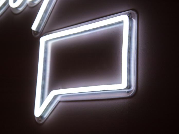 Speech bubble in neon lights